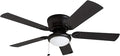 Prominence Home Benton Traditional 52 Inch Ceiling Fan with Light, LED Flush Mount Ceiling Fan, Indoor Fan with 5 Blades, Matte Black and Gray Cedar Blade Finish Options, Matte Black (50853-01)