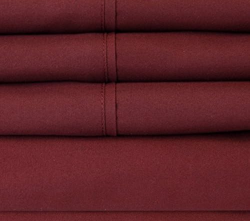 Full Size Bed Sheets - 6 Piece 1500 Supreme Collection Fine Brushed Microfiber Deep Pocket Full Sheet Set Bedding - 2 Extra Pillow Cases, Great Value, Full, Burgundy