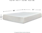 Signature Design by Ashley California King Size Chime 10 Inch Medium Firm Memory Foam Mattresswith Green Tea & Charcoal Gel for Pressure Relief, Fiberglass Free, Mattress In A Box