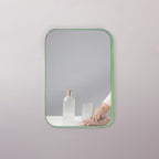 10Pcs Table Desk Vanity Makeup Mirror, 8-Inch Simple Portable Travel Mirror with Stand, Standing and Wall Hanging Dual-use Green