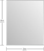Ruomeng Wall Mirror Bathroom Mirrors for Wall 36" x 30", Frameless Rectangle Mirror with Beveled Edge Wall Mounted Mirror for Vanity and Entryway