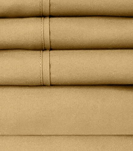 Full Size Bed Sheets - 6 Piece 1500 Supreme Collection Fine Brushed Microfiber Deep Pocket Full Sheet Set Bedding - 2 Extra Pillow Cases, Great Value, Full, Camel
