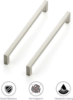 Ravinte 25 Pack Solid 6-1/4 Inch Center to Center Slim Square Bar Drawer Handles - Cabinet Hardware Brushed Nickel Pulls for Kitchen and Drawers