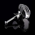 Joyhey 2 Pack 30 mm Diamond Shaped Glass Crystal Knobs with 3 Size Screws for Cabinet, Drawer, Cupboard, Dresser