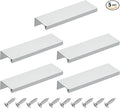 uxcell Cabinet Finger Edge Pull, 5pcs 120mm / 4.72" Aluminum Alloy Back Mount Hidden Cabinet Pulls Concealed Handle for Home Kitchen Drawer Cabinet, Silver