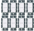 Lutron Caseta Original Smart Light Switch (Lutron Smart Hub Required), for Home, LED Lights, and Fans, 6 Amp, Single-Pole/3-Way, Neutral Required, PD-6ANS-WH, White (8-Pack)