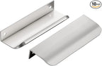 Ravinte Hardware 10 Pack Silver Cabinet Handles, 4.75 Inch (120mm) Finger Edge Pulls, 3.75 Inch Hole Center, Finger Pulls for Cabinets