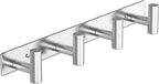 VAEHOLD 1PACK Hat and Coat Wall Mount Rack - 4 Hooks for Robes, Bags, Keys, and Towels - Bathroom Towel Hanger Organizer -Silvery