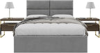 Vänt Upholstered Wall Panels - Queen/Full Size Wall Mounted Headboards - Micro Suede Grey - Set of 4 Panels (Each Individual Panel 30"x11.5")