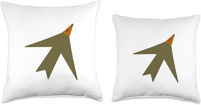 Cute Scandinavian Animals Designs Chic Scandinavian Bird Minimalism Throw Pillow, 16x16, Multicolor
