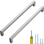 Ravinte 3 Pack Brushed Nickel Kitchen Cabinet Handles 10 Inch Cabinet Pulls Square Kitchen Hardware for Cabinet Drawer Pulls Drawer Handles Come with Screwdriver