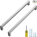 Ravinte 10 Pack Brushed Nickel Kitchen Cabinet Handles 10 Inch Cabinet Pulls Square Kitchen Hardware for Cabinet Drawer Pulls Drawer Handles Come with Screwdriver