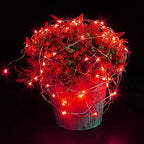 YKB 6 Pack Red LED Fairy Starry String Lights with 20 Mini LEDs on 6.6FT/2M Copper Wire, Fairy Lights Powered by 2xCR2032(Incl) Batteries, for Wedding Table Holiday Halloween Christmas Decorations