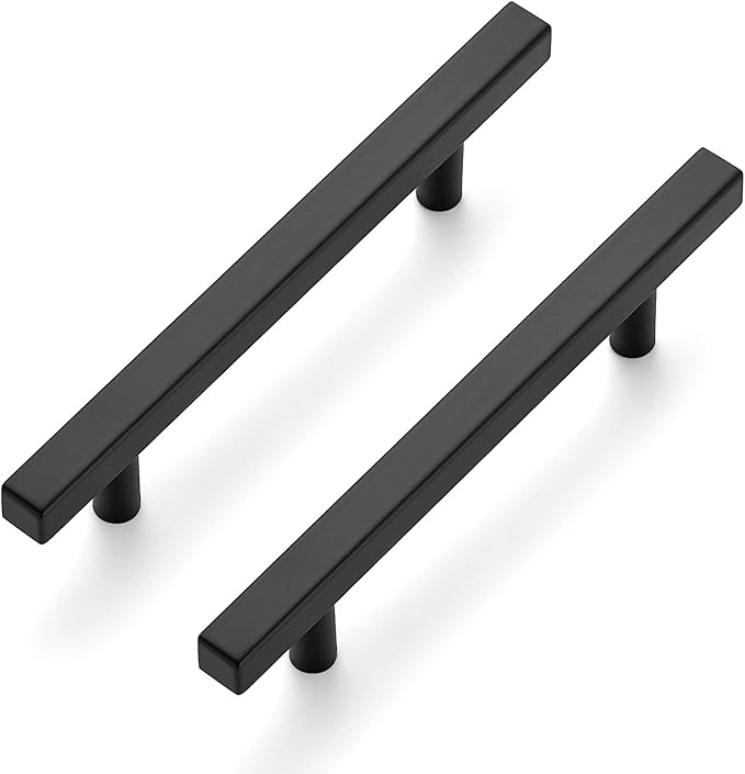 Ravinte Black Cabinet Handles 25 Pack 4-1/2 inch Matte Black Square Cabinet Pulls Kitchen Hardware 7 inch Overall Length Kitchen Drawer Pulls