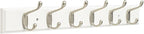Franklin Brass Heavy Duty (1-Pack) 27' Coat/Hat Rack Wall Mount Pure White 6 Hooks Mounted Hanging Rail for Clothes, Towels, Purses, Bags, Kitchen, Entry, Closet Organizer FBHDCH6-WSE-R