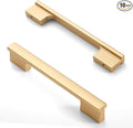 Asidrama 10 Pack 5 Inch(128mm) Brushed Gold Kitchen Cabinet Handles, Cabinet Pulls Gold Kitchen Cabinet Hardware for Cupboard Drawer Handles Dresser Pulls