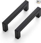 Ravinte 32 Pack 4 Inch Square Cabinet Handles Matte Black Drawer Pulls Kitchen Hardware