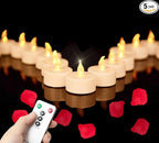 Tea Light Candles with Remote Control,Flickering Flameless LED Candle,Long Lasting 400+Hours,Battery Operated with Timer for Home Decoration Seasonal &Festival Celebration WarmYellow (12pcs)