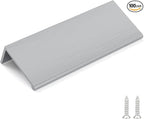 goldenwarm 100 Pack Brushed Nickel Finger Edge Pulls Drawer Finger Pulls Kitchen Hardware Handles Bedroom Dresser Drawers, 3in Hole Centers