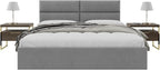 Vänt Upholstered Wall Panels - King/Cal King Size Wall Mounted Headboards - Micro Suede Grey - Twin/King Set of 4 Panels (Each Individual Panel 39"x11.5")