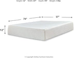 Signature Design by Ashley Twin Size Chime 12 Inch Medium Firm Memory Foam Mattress with Green Tea & Charcoal Gel for Pressure Relief, Fiberglass Free, Mattress In A Box