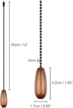 Vinaco Wooden Ceiling Fan Pull Chain Set, Decorative Fan Pull Chain Extension with Pendant, 13 Inches Pull-Chains for Fans and Light with 3MM Ball Bead Chain, 4 Pack Fans Light Pull-Chain Extension