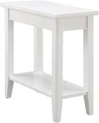 Leick Home Laurent End Table, Solid Wood, Bottom Display Shelf, Narrow, Easy-Assembly, for Living Room/Bedroom, White, 24.0 in. L x 12.0 in. W x 24.0 in. H, 10505-WT