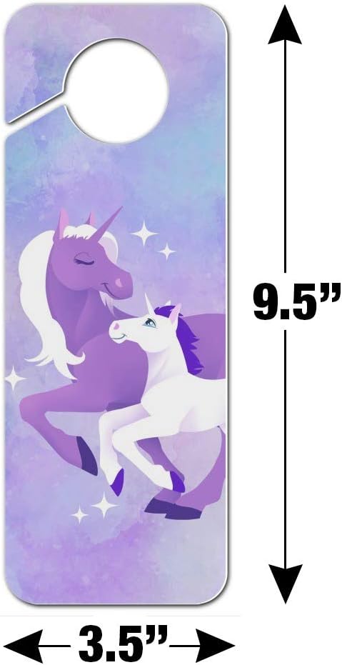 GRAPHICS & MORE Magical Mom Unicorn and Baby Plastic Door Knob Hanger Sign