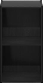 Furinno PASIR Book Shelf, 2-Tier Modern Bookshelf, Open Shelves Bookcase 9" x 12" x 21", for Living Room, Bedroom, Home Office, Blackwood
