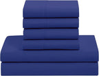 Sweet Home Collection 7 Piece Comforter Set Bag Solid Color All Season Soft Down Alternative Blanket & Luxurious Microfiber Bed Sheets, Royal Blue, Twin XL (Pack of 4)