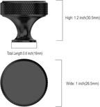 Asidrama 30 Pack Matte Black Kitchen Cabinet Knobs Knurled Dresser Knobs Drawer Knob Cabinet Hardware Aluminum Knob for Dresser Drawers