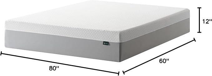 ZINUS 12 Inch Green Tea Essential Memory Foam Mattress [New Version], Queen, Fiberglass Free, Medium Feel, Breathable Airflow Memory Foam, Certified Safe Foams & Fabric, Mattress in A Box