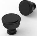 10 Pack Matte Black Cabinet Knobs Single Hole Cabinet Pulls Round Kitchen Cabinet Knobs