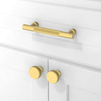 10 Pack Brushed Gold Knurled Cabinet Pulls 3.75 Inch(96mm) Kitchen Cabinet Handles Solid Zinc Alloy Cabinet Hardware Drawer Pulls