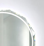 Round LED Bathroom Mirror, Beveled Edge Frameless Wall Mount Bathroom Vanity Mirror with 3-Color and Anti-Fog, 24 Inch, Silver