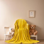 Fleece Blankets for All Season - Premium Lightweight Anti-Static Throw for King Size Bed Extra Soft Brush Fabric Warm Sofa Thermal Blanket 90" x 108"(Yellow)
