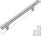 homdiy Cabinet Pulls Brushed Nickel Cabinet Handles - 30Pack Cabinet Hardware 4.5in Hole Centers Kitchen Cabinet Door Handles, Pulls for Dresser Drawers