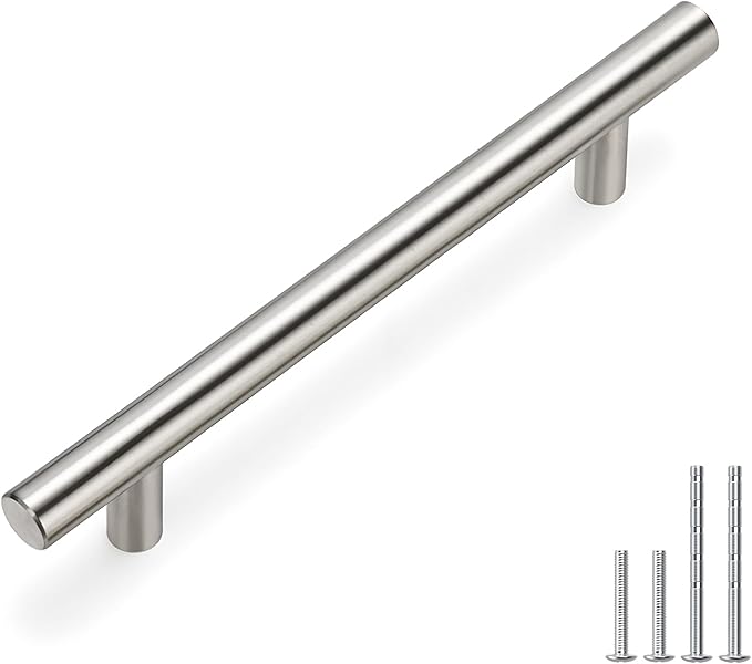 homdiy 400 Pack Cabine Handles Brushed Nickel Drawer Pulls - HD201SNB Cabinet Hardware 4.5in Hole Centers Cabinet Pulls for Kitchen Cabinets