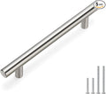 homdiy Cabinet Handles Brushed Nickel Cabinet Pulls - HD201SN Modern Drawer Handles Stainless Steel Cabinet Hardware 4-1/2in Hole Centers Kitchen Cabinet Handles Cupboard Handles
