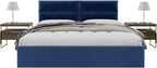 Vänt Upholstered Wall Panels - King/Cal King Size Wall Mounted Velvet Headboards - Velvet Navy - Twin/King - Set of 4 Panels (Each Individual Panel 39"x11.5")