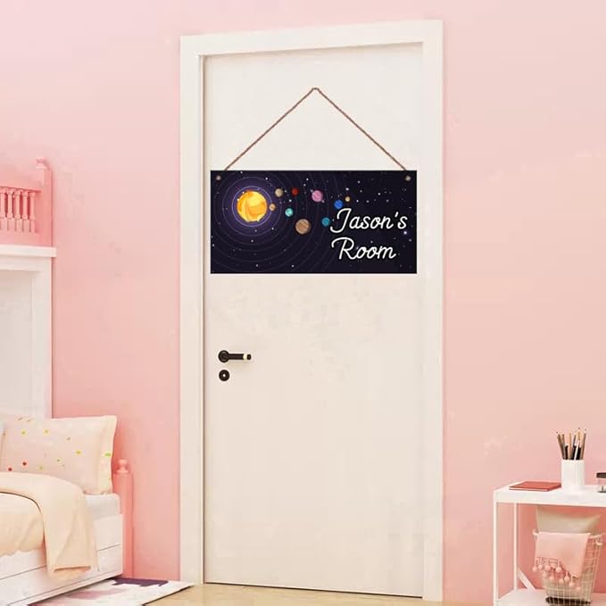 Personalized Sign Outer Space Room Décor For Little Man Cave, Space Art Print Solar System Wall Art Decor For Nursery Kids Room Decorations, Planets Picture Posters For Boys Bedroom