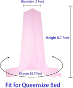 BCBYou Baby, Kids & Adult Mosquito Net Canopy with Glow in Dark Stars, for Crib, Kids, Girls or Full Size Bed (Pink)