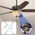 2PS Ceiling Fan Switch Zing Ear ZE-208s E89885 3 Speed 4 Wire Pull Chain Switch Fan Light Switch Replacement Part With 4 Pre-Installed Wires(Black Chain)