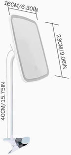 Clip on Mirror, Multi-Functional Portable Square Makeup Vanity Mirror with Lights Rechargeable for Makeup and Skincare