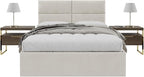 Vänt Upholstered Wall Panels - Queen/Full Size Wall Mounted Headboards - Micro Suede Neutral Sand - Set of 4 Panels (Each Individual Panel 30"x11.5")