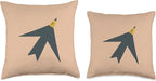 Cute Scandinavian Animals Designs Chic Scandinavian Bird Minimalism Throw Pillow, 16x16, Multicolor