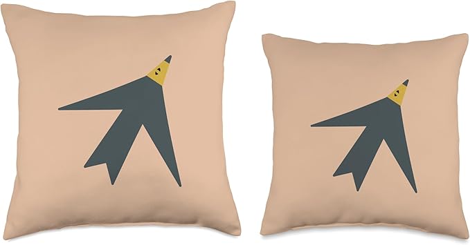 Cute Scandinavian Animals Designs Chic Scandinavian Bird Minimalism Throw Pillow, 18x18, Multicolor