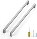 Ravinte 15 Pack Brushed Nickel Kitchen Cabinet Handles 12-3/5 Inch Cabinet Pulls Square Kitchen Hardware for Cabinet Drawer Pulls Drawer Handles Come with Screwdriver