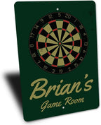 Brian's Game Room Personalized Name Aluminum Metal Sign for Man Cave Wall Decor Entertainment Space Hanging Plaque with Pre-Drilled Holes 10x14 Inch