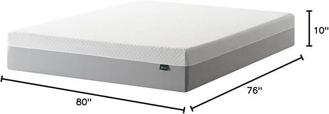 ZINUS 10 Inch Green Tea Essential Memory Foam Mattress [New Version], King, Fiberglass Free, Medium Feel, Breathable Airflow Memory Foam, Certified Safe Foams & Fabric, Mattress in A Box